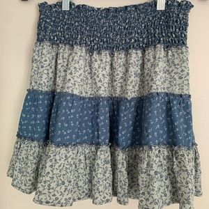 Blue Floral miniskirt